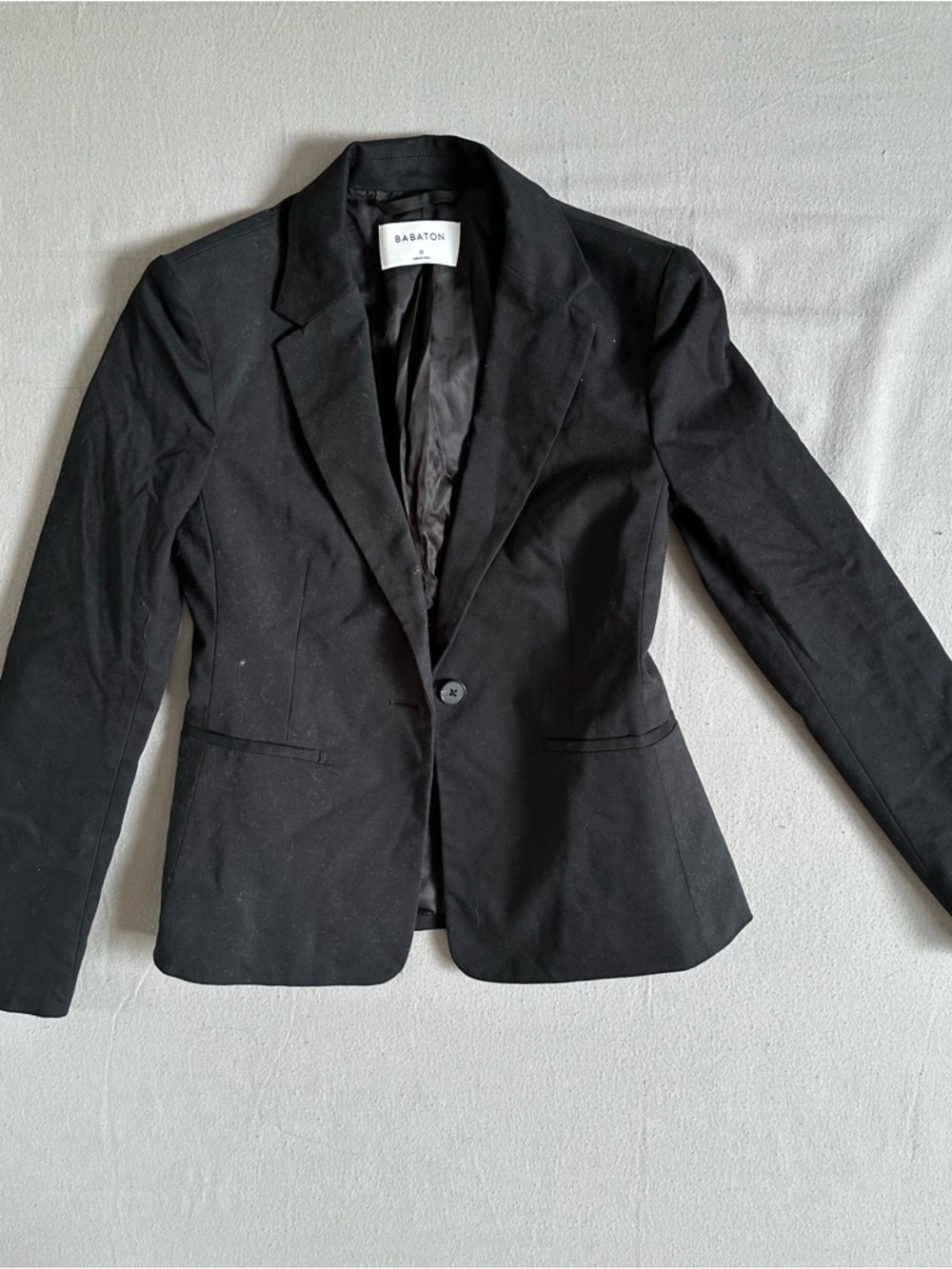 Babaton Black Single-Button Tailored Blazer